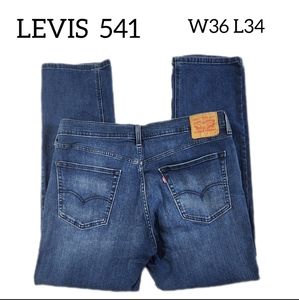 LEVI'S 541 MENS JEANS SIZE W36 L34 WASHED BLUE DENIM